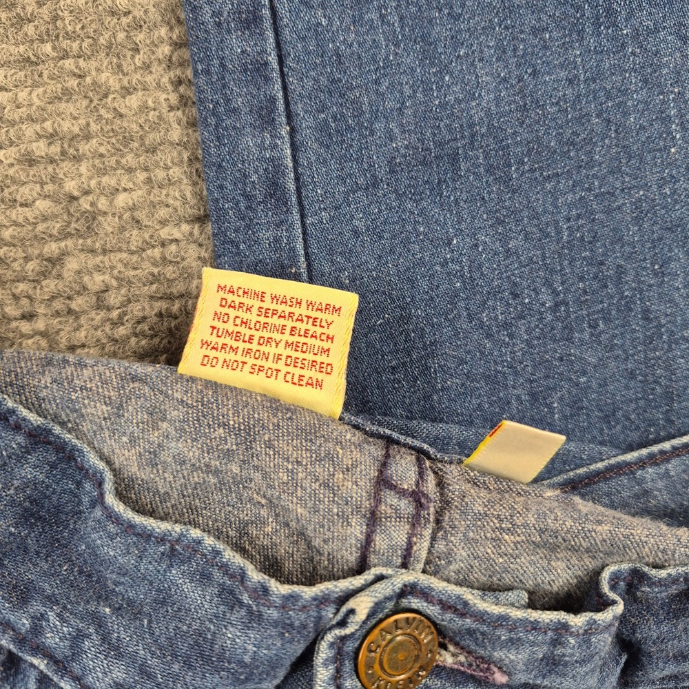 Vintage Calvin Klein High Waisted Pleated Tapered Jeans Medium Wash Blue Size 10 - Picture 9 of 9